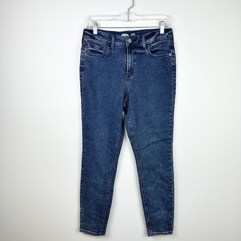 Old Navy Rockstar Super Skinny High Rise Dark Wash Jean Secret-Slim Pockets Sz 6